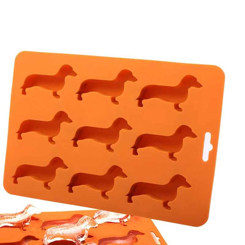 

Creative Dachshund Puppy Shaped Silicone Ice Cube Maker Cookie Chocolate Mold Home Kitchen DIY Ice Tray Product Popsicle Mold