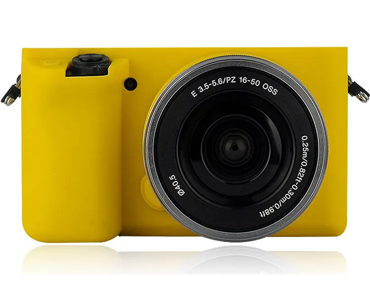 Цвет: желтый Хороший защитный чехол для sony A6000 ILCE-6000L 16-50 мм объектив ТПУ мягкий силиконовый резиновый чехол для камеры - Цвет: Цвет: желтый