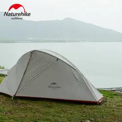Naturehike силиконовые 1-2 человек двухслойная палатка NH Открытый одна спальня палатка с ковриком 2 цвета 3 сезона