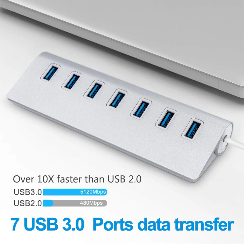 USB HUB 3 0 7 Ports USB Splitter HUB With Power Adapter USB Hab High Speed 3