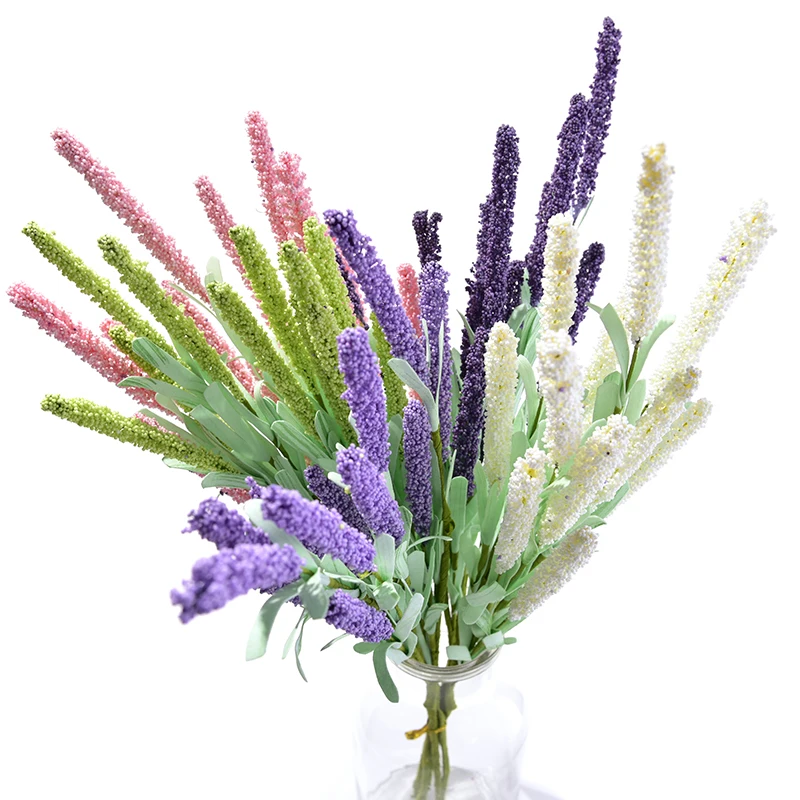 Fake Flowers 1PC Romantic Provence Lavender Flower Silk Artificial Flowers Grain Decorative Aquatic Plants for Garden Decoration Fake Flowers 1PC Romantic Provence Lavender Flower Silk Artificial Flowers Grain Decorative Aquatic Plants for Garden Decoration