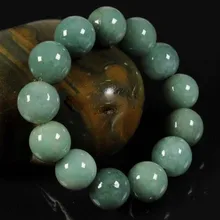 Тонкий Сертифицированный A класс(масло-Зеленый жадеит) резной 16-17 мм браслет из бисера