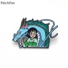 

Patchfan Spirited Away Enamel Pins clothes metal Gift Jewelry para bag shirt hat backpack insignia Brooches Badge for men A1614