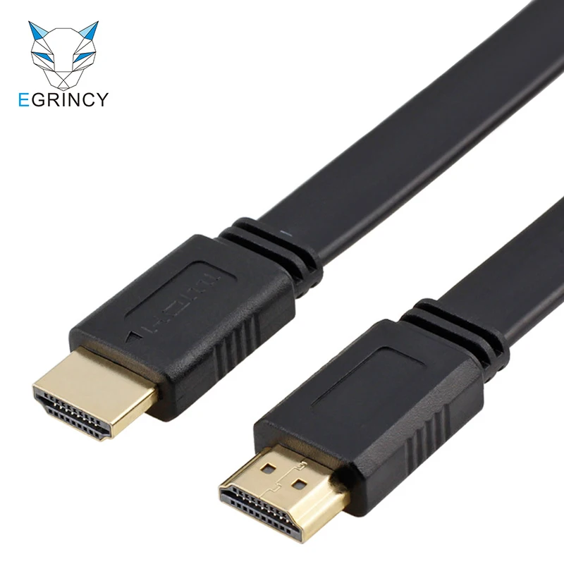 EGRINCY High Speed Flat HDMI Cable Gold Plated Male To Male HDMI 1.4 3D 1080P Video Cables For PS3/4 HDTV Projector PC Xbox 360