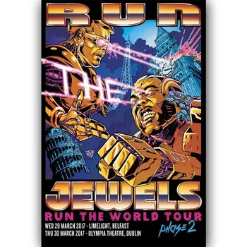 

Hot Run The Jewels Rap Music Band Ablum-Silk Art Poster Wall Sticker Decoration Gift