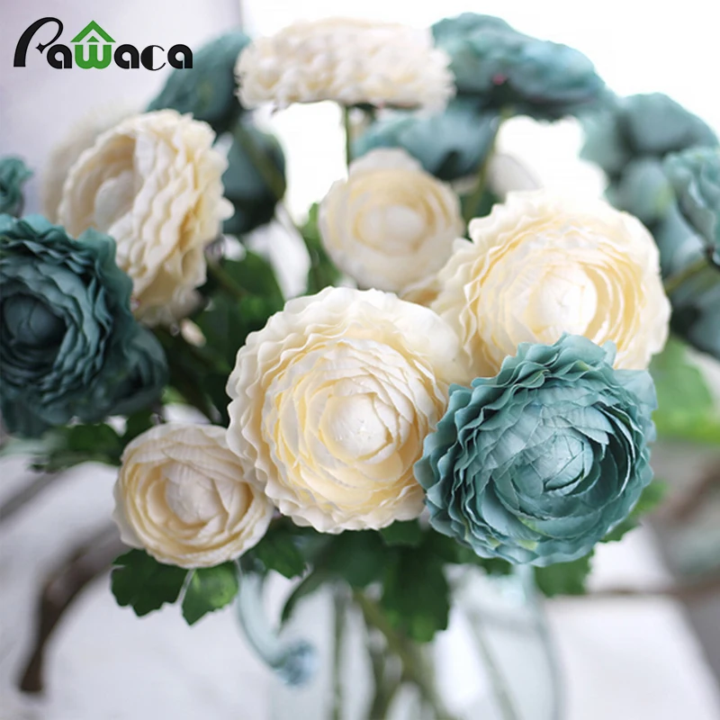 

2 Heads European Style Elegant Artificial Flowers Tea Rose For Home Weeding Decoration Event Party Decorative Flowers Wreaths