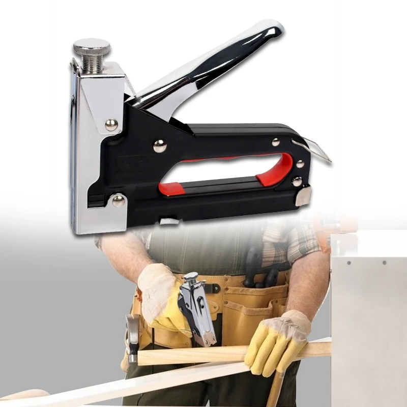 

Multitool Nail Staple Gun Furniture Stapler For Wood Door Upholstery Framing Rivet Gun Kit 100 nails Nailers Rivet Tool set