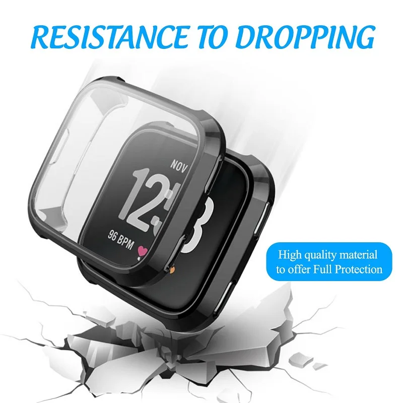 AKBNSTED покрытие ТПУ силиконовый защитный чехол для Fitbit Versa/Versa Lite Смарт часы Замена