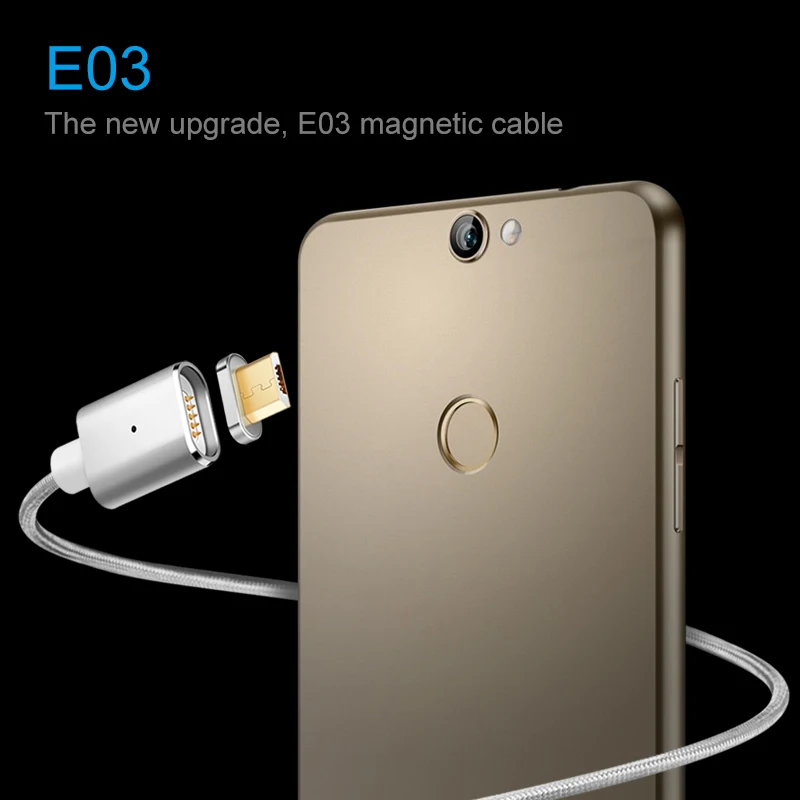 Elough E03 cargador magnético Cable USB a Micro USB para el Xiaomi Huawei Android Teléfono Móvil de carga rápida imán de datos Microusb Cable de alambre