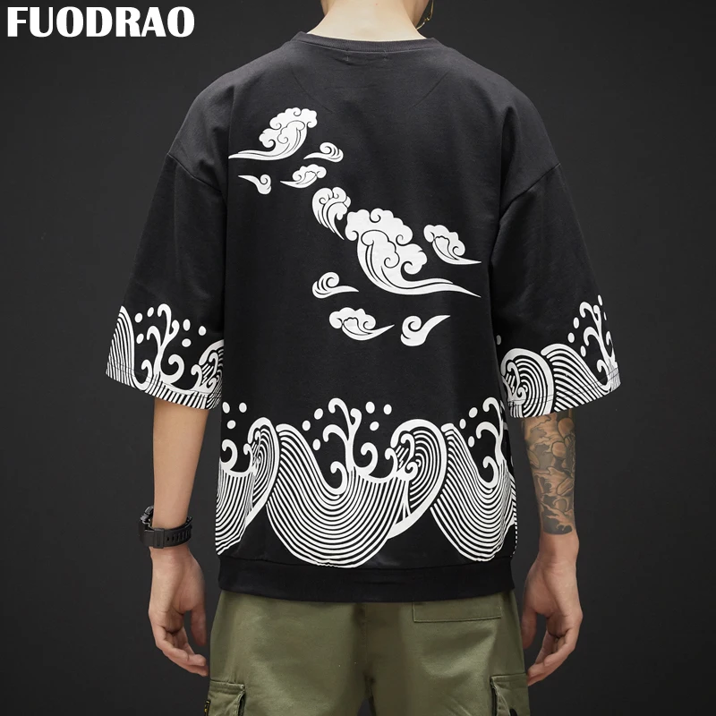 

FUODRAO T shirt Men Summer Half Sleeve Print t shirts Hip Hop Streetwear Casual Men Tops Tees Harajuku Men Clothes 5XL T701