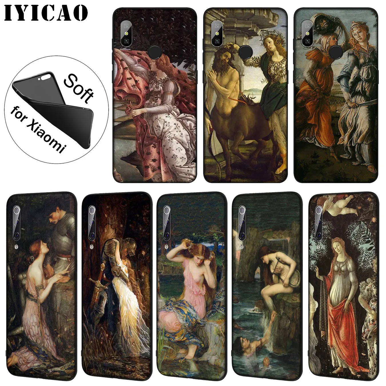 

IYICAO Art Paintings The Birth Of Venus Soft Phone Case for Xiaomi Mi 9 SE 9T CC9 CC9E 8 A3 Pro A1 A2 Lite pocophone f1 MAX 3