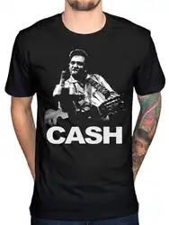 Официальный Johnny Cash средний палец футболка Heavy Metal Rock Band Merchendise футболка Hipster Брендовая детская одежда от harajuku футболка
