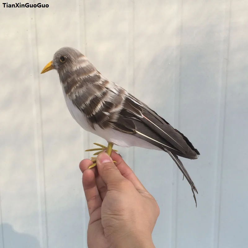 about 25cm simulation sparrow bird model polyethylene&gray feathers bird handicraft garden decoration s1116
