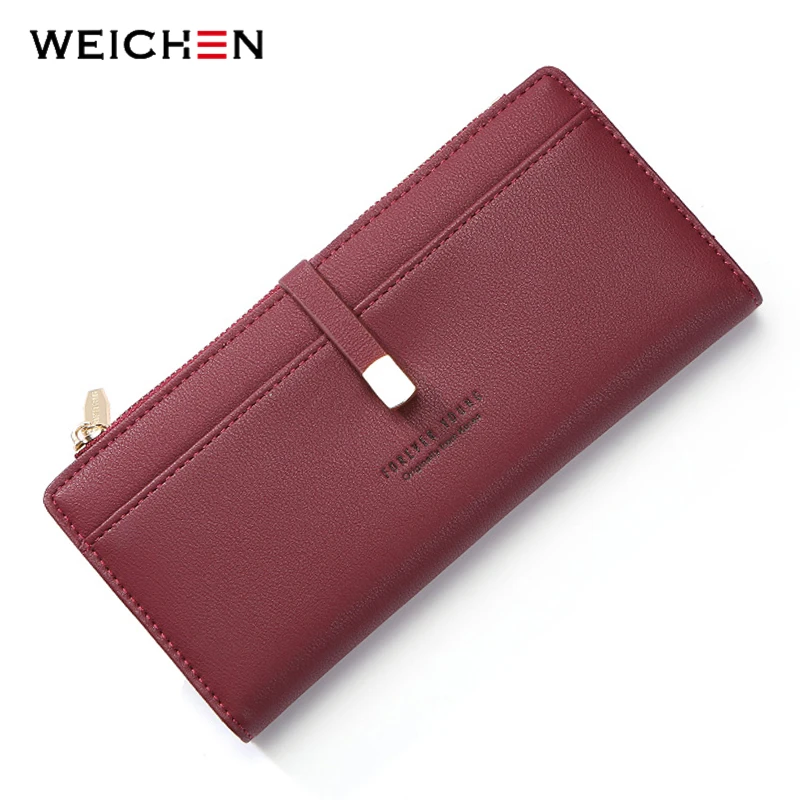 WEICHEN Wristband Women Wallets Red Coin Cell font b Phone b font Pocket Ladies Clasp Clutch