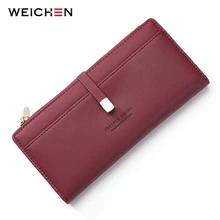 WEICHEN Wristband Women Wallets Red Coin Cell font b Phone b font Pocket Ladies Clasp Clutch