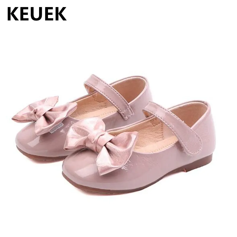 

New Children Single Shoes Baby Toddler Fashion Bow Leather Shoes Girls Princess Low-heeled Comfortable Student Kids Shoes 03
