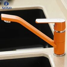 XOXO кухонный кран холодной и горячей 360 градусов белый оранжевый зеленый одной ручкой одно отверстие вращения Torneira Cozinha смеситель 20021R