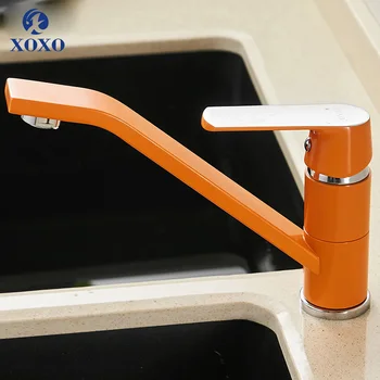 

XOXO Kitchen Faucet Cold and Hot 360 Degree White Orange Green Single Handle Single Hole Rotation Torneira Cozinha Mixer 20021R