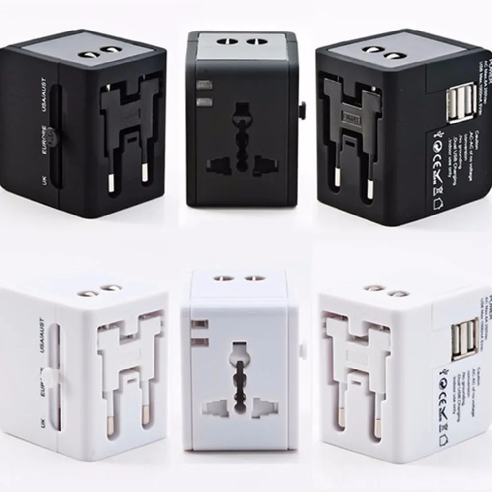 SOONHUA Portable Universal Dual USB Charger Electric Plug Power Socket Travel Adapter LED Power Indicator With CE UL Certified
