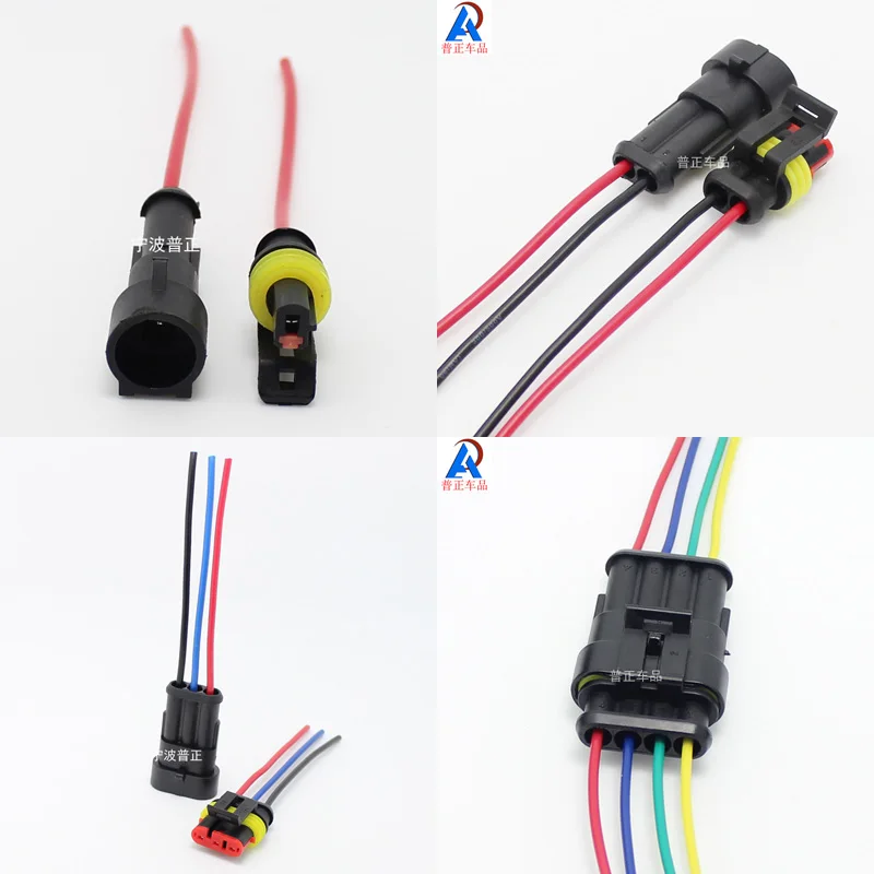 

5sets - 1Pin 2Pin 3pin 4pin 5pin 6pin Male and Female Containing wires Wire Connector Plug Waterproof Electrical Car Motorcycle