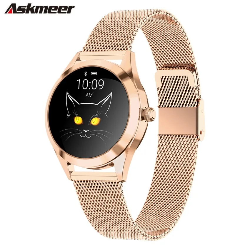 ASKMEER KW10 Smart Watch For Women 2019 IP68 Waterproof Heart Rate Monitoring Bluetooth Android IOS Fitness Bracelet SmartWatch