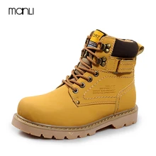 MANLI 2017 Men Boots Autumn Winter Ankle Boots Unisex Fashion Martin Boots Waterproof Motocycle Leisure Boots England Retro Shoe