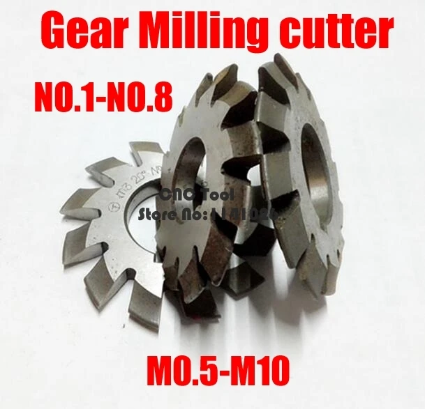

M0.5 M0.75 M1 M1.25 M2 M2.5 M3 M4-M10 Modulus PA20 degrees NO.1-NO.8 HSS Gear Milling cutter Gear cutting tools Free shipping