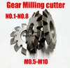 M0.5 M0.75 M1 M1.25 M2 M2.5 M3 M4-M10 Modulus PA20 degrees NO.1-NO.8 HSS Gear Milling cutter Gear cutting tools Free shipping ► Photo 1/4