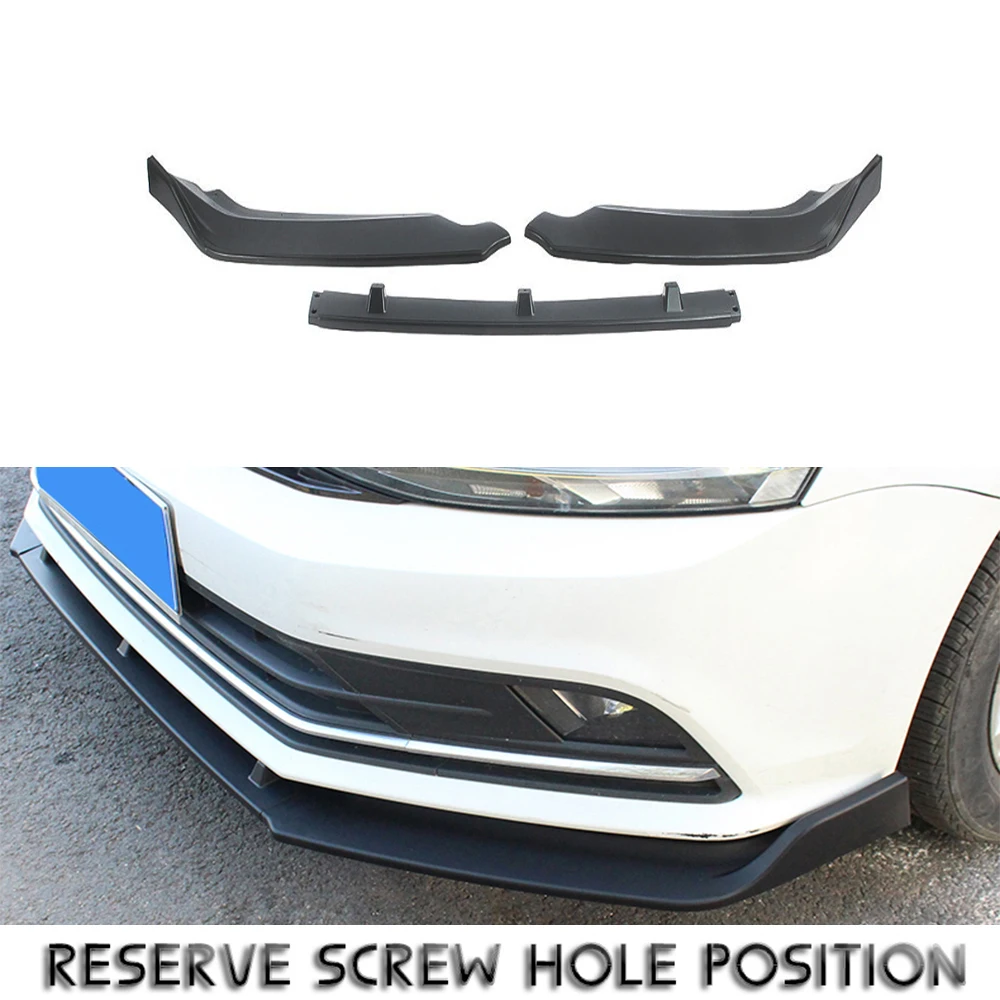 

Unpainted Matte Black Front Bumper Lip Spoiler Fit For VW JETTA MK6.5 2015-2018