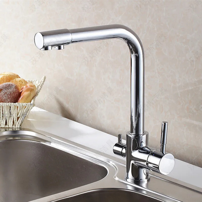 Hot selling dual handle filter kitchen sink faucet with ...