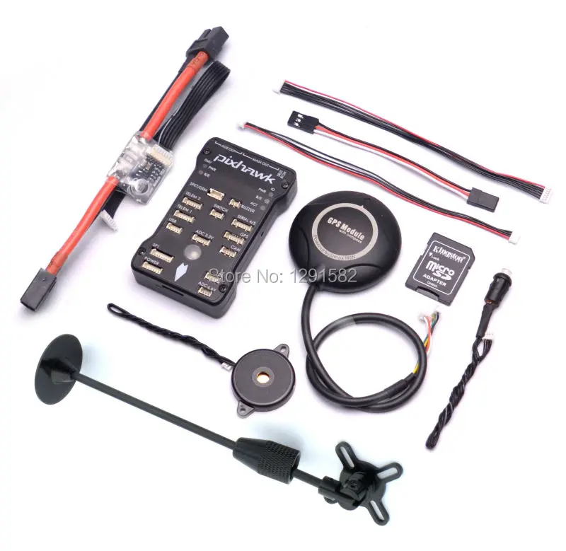 

Pixhawk PX4 Autopilot PIX 2.4.8 32 Bit Flight Controller with Safety Switch and Buzzer / 4GB Card / M8N GPS / cables