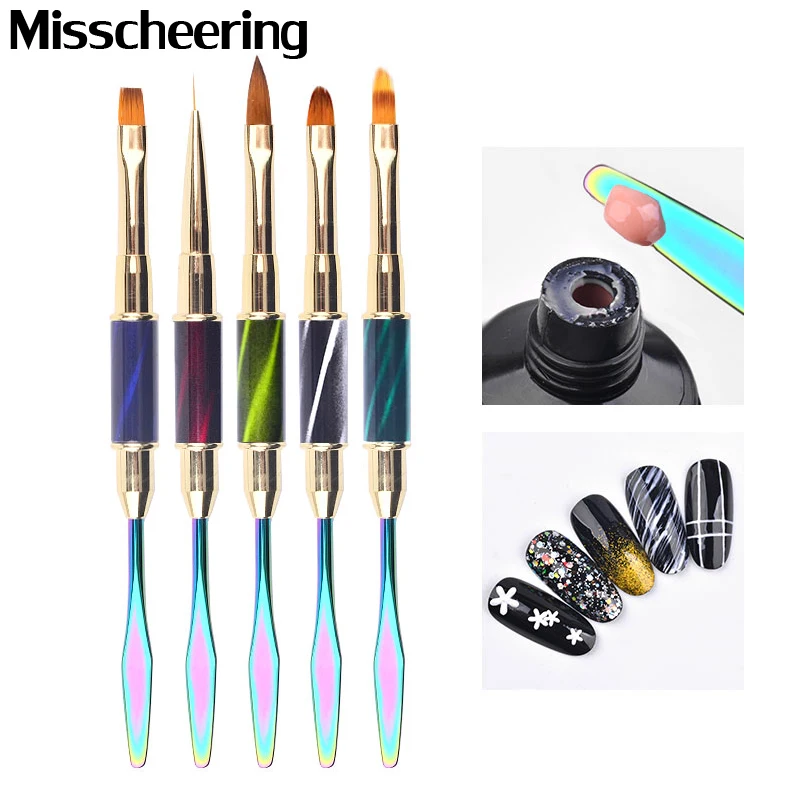 

Cat Eye Nail Art Brushes For Acrylic Jelly Poly Gel Extension Carving Lines Gradient Drawing Painting Pen DIY UV Manicure Tools