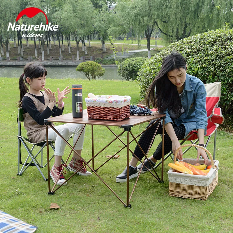 NatureHike de aleación de aluminio portátil de viaje al aire libre plegable espesar té de escritorio de la tabla de Camping comedor Picnic