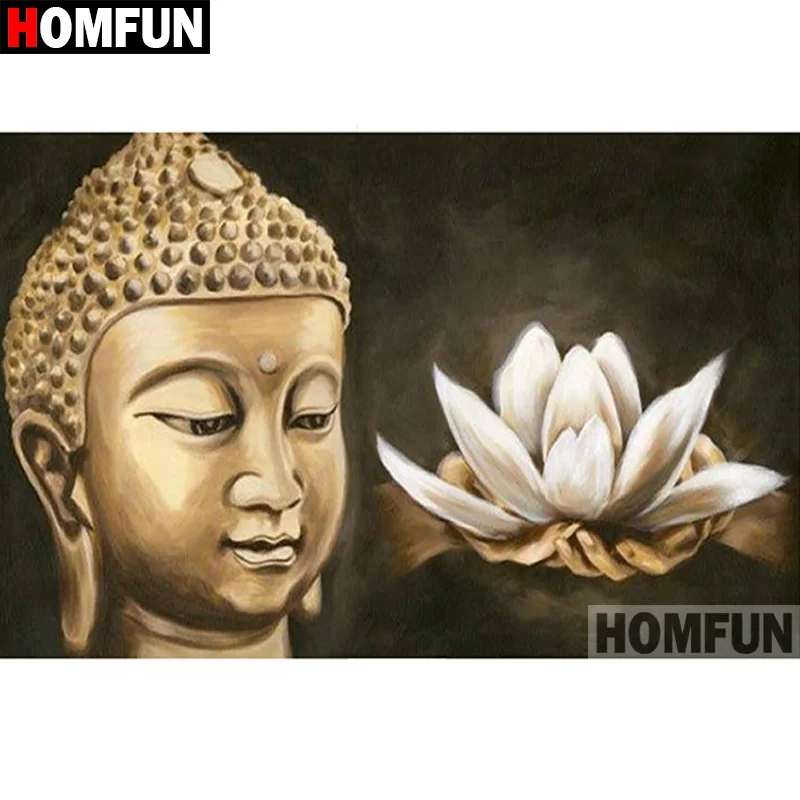 

HOMFUN 5D DIY Diamond Painting Full Square/Round Drill "Religious Buddha" 3D Embroidery Cross Stitch gift Home Decor A01133