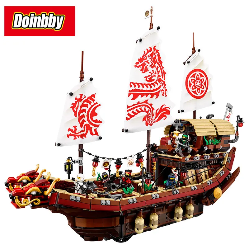 

Bela 10723 2445pcs Ninja Movie Destiny's Bounty Dragon Boat Building Block Brick Toys Compatible Legoings