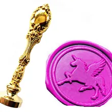 Винтажный необычный Pegasus Fying Unicorn изображение на заказ логотип роскошный воск уплотнение штамп латунный Павлин металлическая ручка подарочный набор