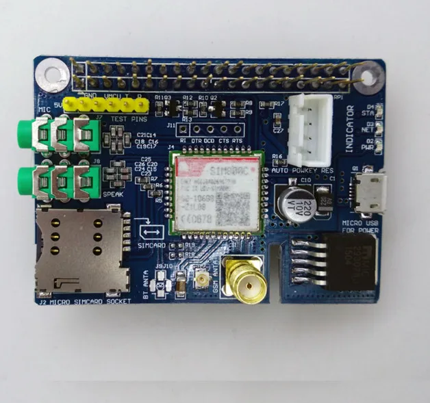 Free Ship Global availability 5V Power supply 4 frequency SIM800C for Raspberry Pi SIM800C-GSM-GPRS module development board