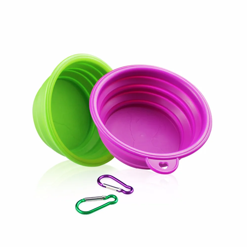 Collapsible Silicone Travel Pet Bowl,Dishwasher Safe BPA FREE Food