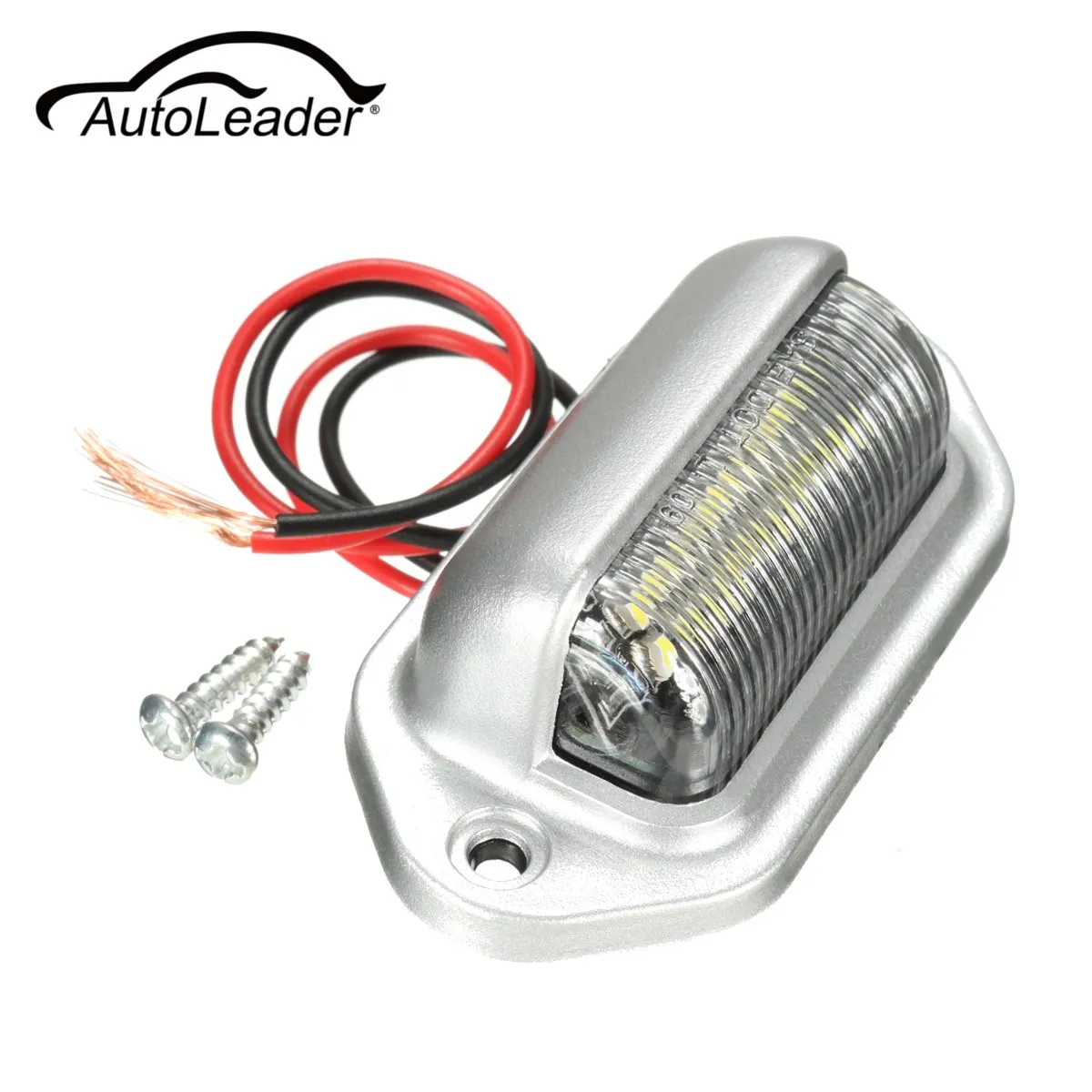 AutoLeader Chrome 6 LEDs Auto License Number Plate Tag Light Boat Rv