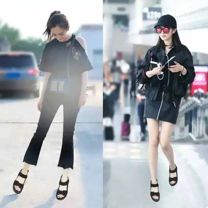 Women shoes adult solid sandals women 2019 fashion med heel height women sandals flat with casual shoes woman sandals female  (20)