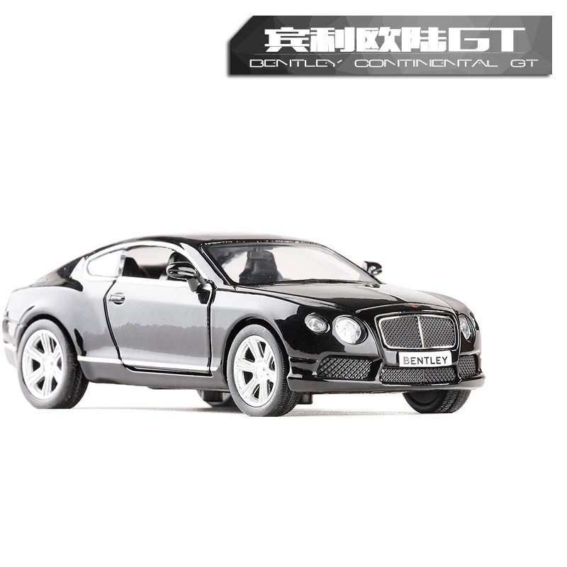Высокая имитация 1:36 RMZ город игрушка сплав литья под давлением модель Bentley Континентальный GT V8 оттягивающийся автомобиль развивающий металлический подарок для детей - Цвет: Black