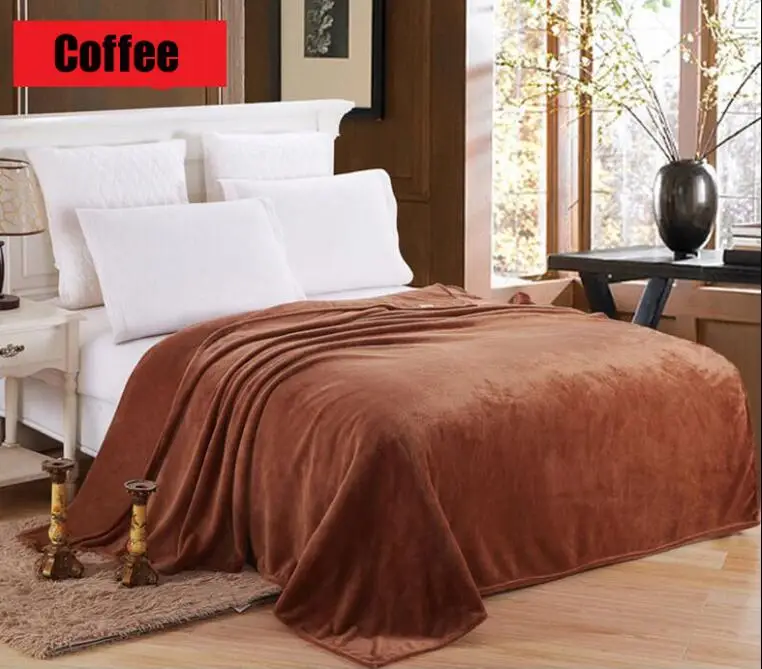 1 шт., домашнее текстильное одеяло, летнее однотонное, супер теплое, мягкое одеяло, покрывало для дивана/кровати/путешествий - Цвет: Coffee