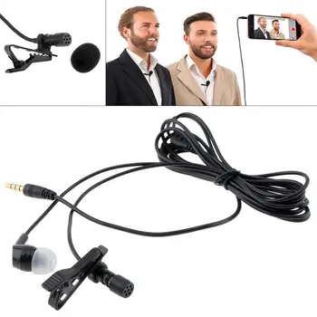 

4 Pole 3.5MM Headsets Microphone Suit Mobile Phone DSLR Clip-on Lapel Condenser Microphone for Recording / Speaking / Lectures