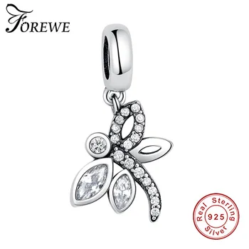 

FOREWE New Collection 925 Sterling Silver CZ Dragonfly Beads Fit Original Pandora Charms Bracelets & Necklaces DIY Jewelry Gift
