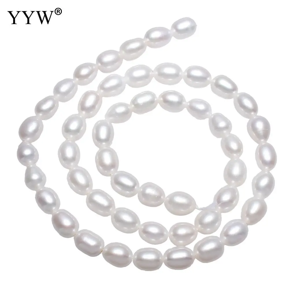 

YYW High Quality Cultured Rice Freshwater Pearl Beads natural white 6-7mm Approx 0.8mm Sold Per Approx 15.7 Inch Strand