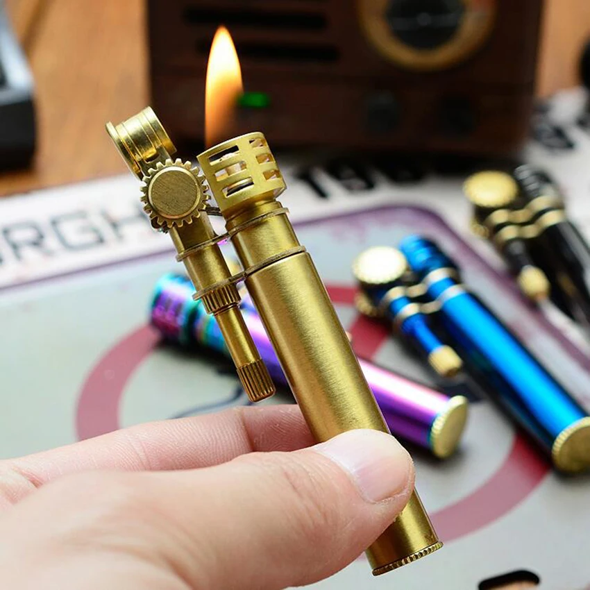 

Lighter Vintage Old Petrol Refillable Oil Lighter Kerosene Fire Mini Portable Cigarette Metal lighters Accessories for Men Gift
