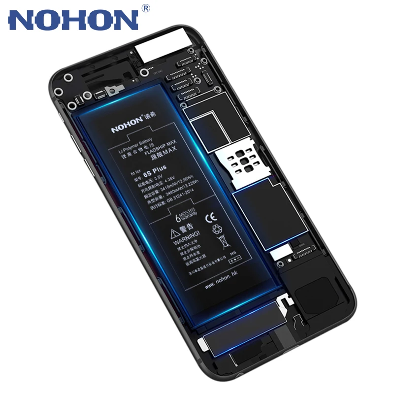 Nohon аккумулятор большой емкости для iPhone 6S Plus 6splus 3480 мАч Сменные Аккумуляторы для Apple iPhone 6 S Plus Bateria