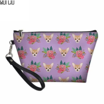 

Customized Women Makeup Bags Chihuahua Cosmetic Box Beauty Girls Make Up Organizer Toiletry Kits Storage Travel Wash Pouch B