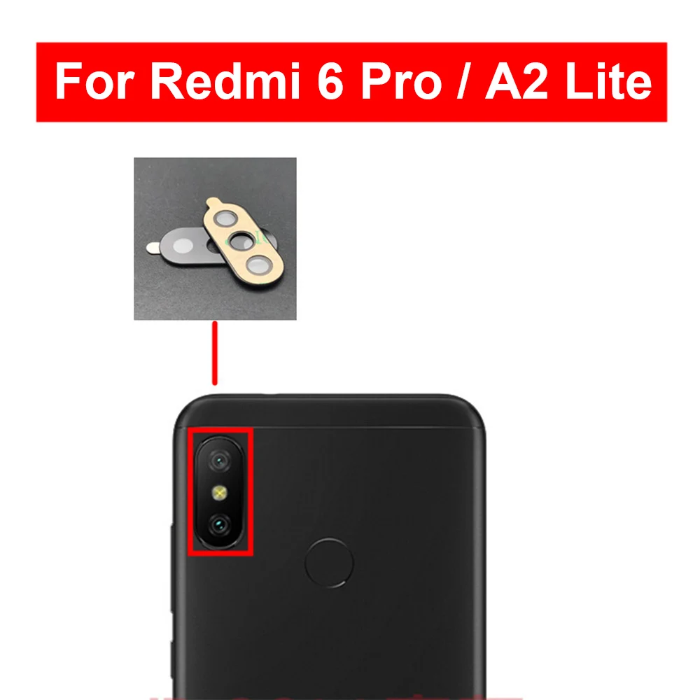 

2pcs For Redmi 6 Pro Camera Glass Lens Back Rear Camera Glass Lens with Glue Replacement Repair Spare Parts For Xiaomi A2 Lite