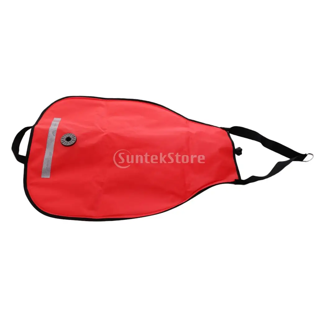 Set 2 Durable Reflective Tech Scuba Diving SMB 50lbs Lift Bag & Dump Valve Diver Safety Gear for Underwater Dive Snorkeling Red